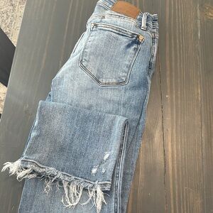 Judy Blue Light Blue Frayed Hem Jeans